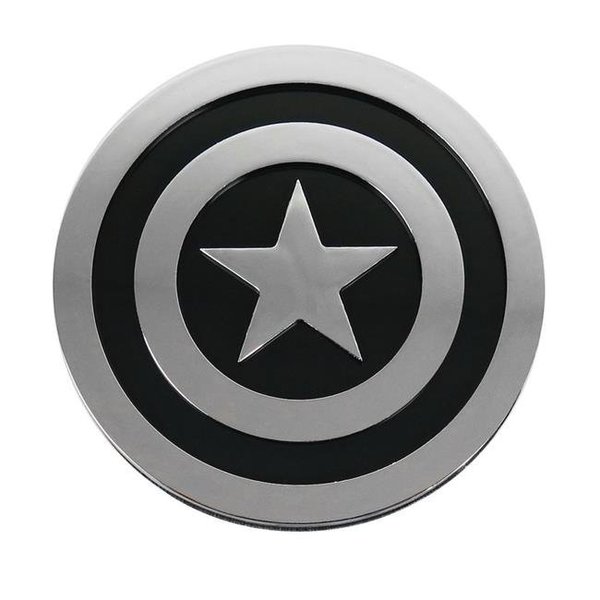 Captain America Captain America dclcapshldchrmblkcar Captain America Shield Chrome & Black Car Emblem Stickers dclcapshldchrmblkcar